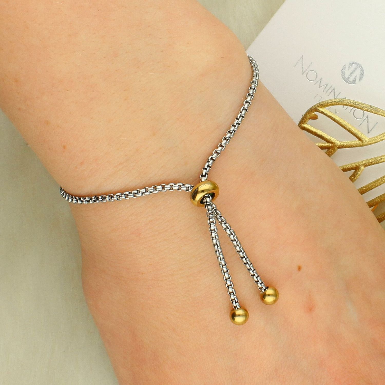 Bransoletka Nomination Italy Milleluci Refined Motylek – złota stal, elegancka 028021 010.jpg